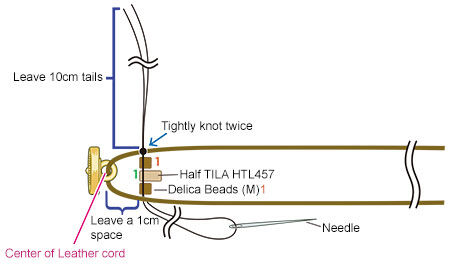 Diagram of beading instructions